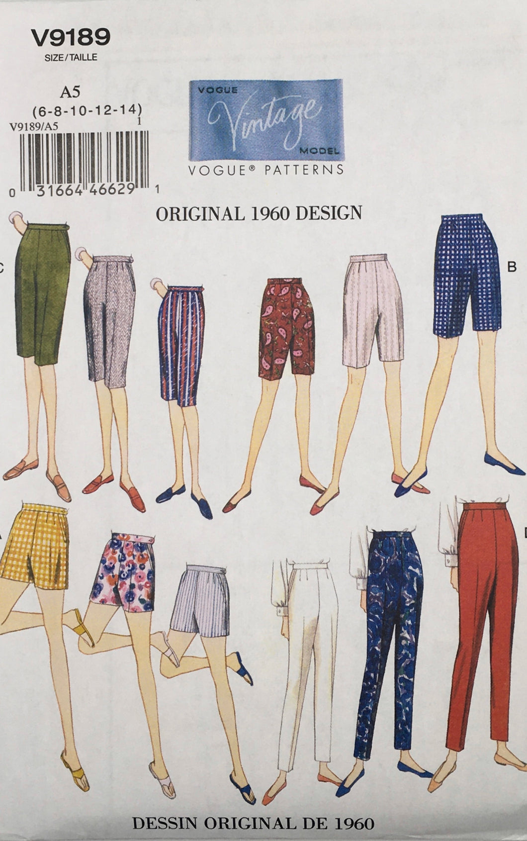 1960’s Reproduction Sewing Pattern: Vogue V9189