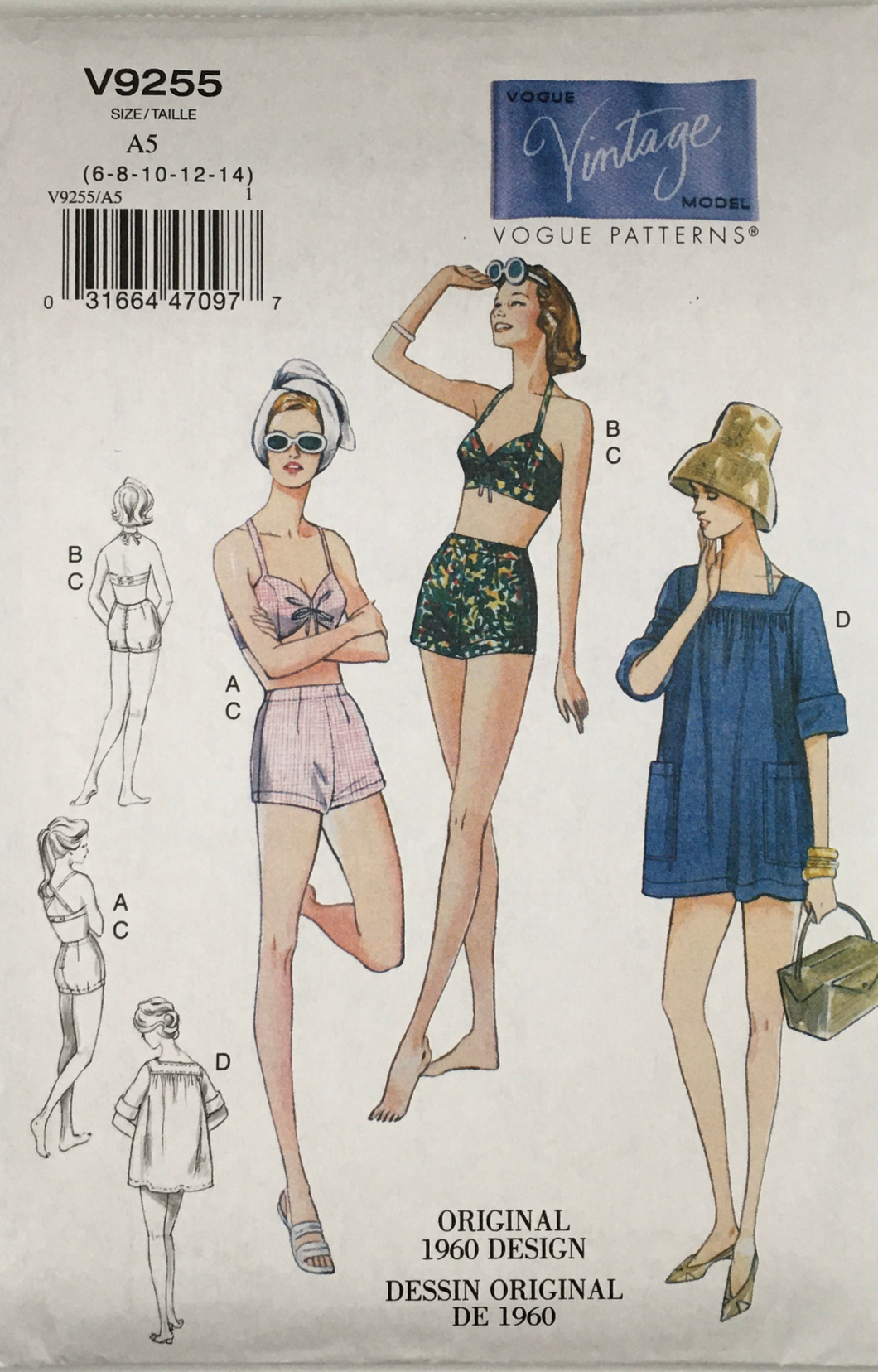 1960 Reproduction Sewing Pattern: Vogue V9255