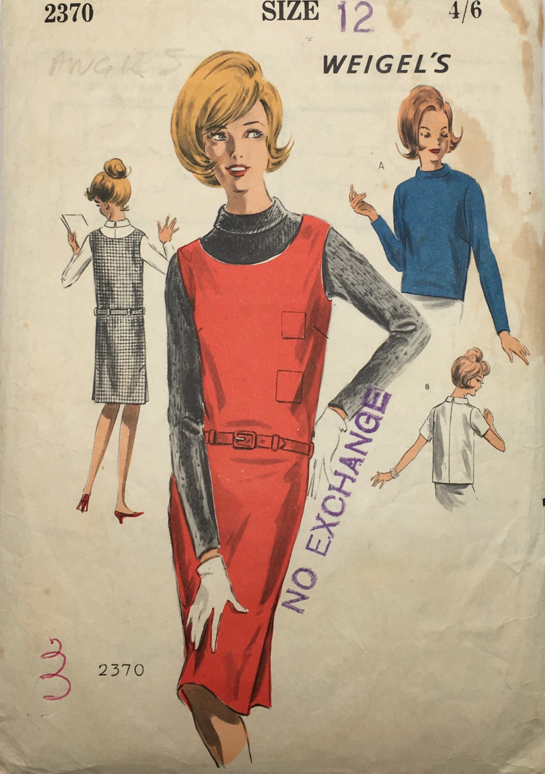 1960’s Vintage Sewing Pattern: Weigel’s 2370