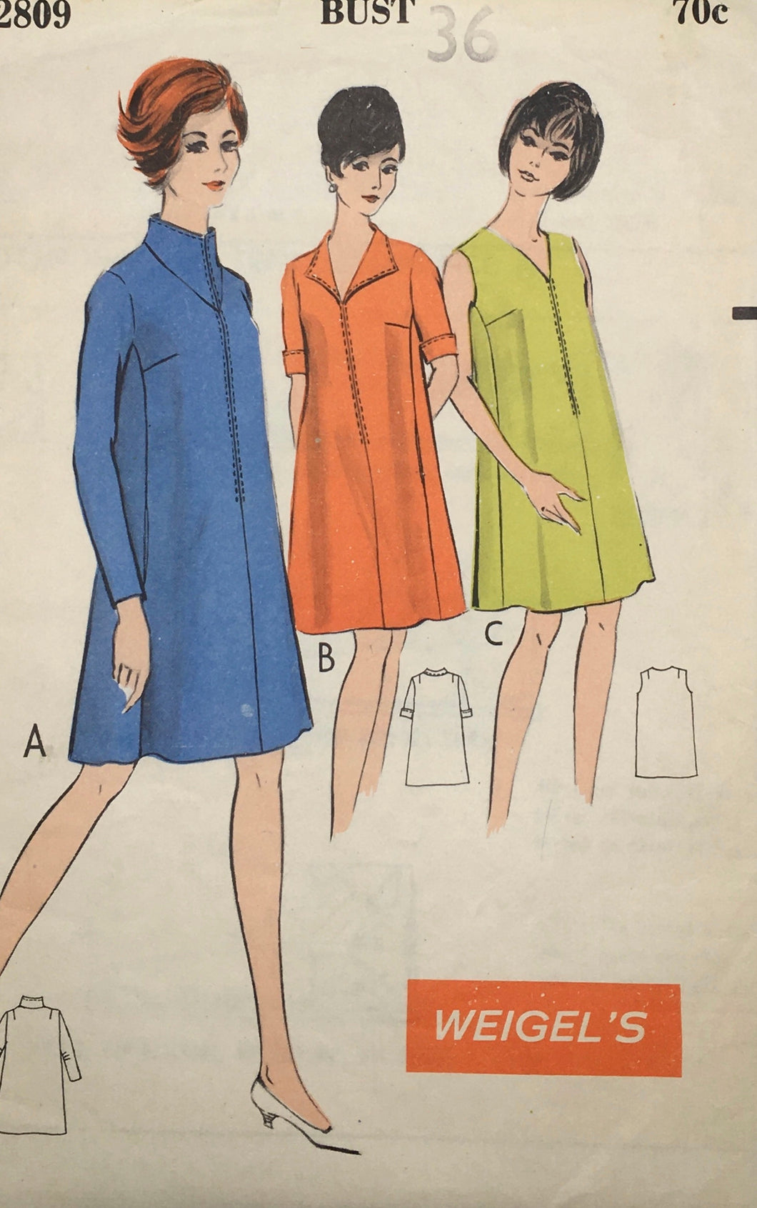 1960's Vintage Sewing Pattern: Weigel’s 2809